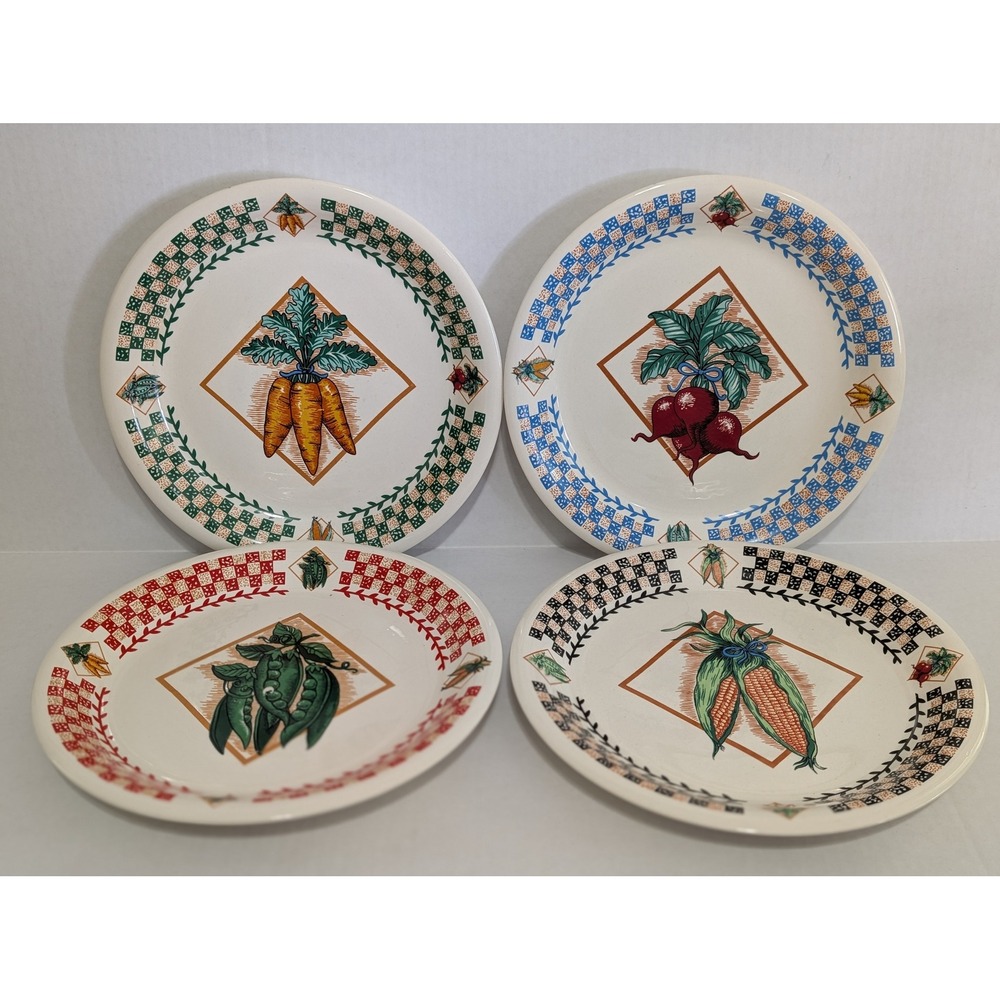 Tabletops Unlimited Garden fresh Dinner Plates Set of 4 Farmhouse vintage